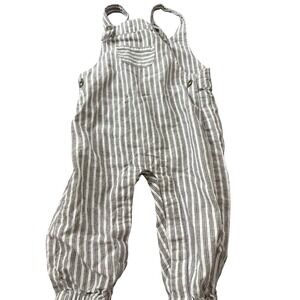Rylee & Cru 6-12 months striped romper gray and white